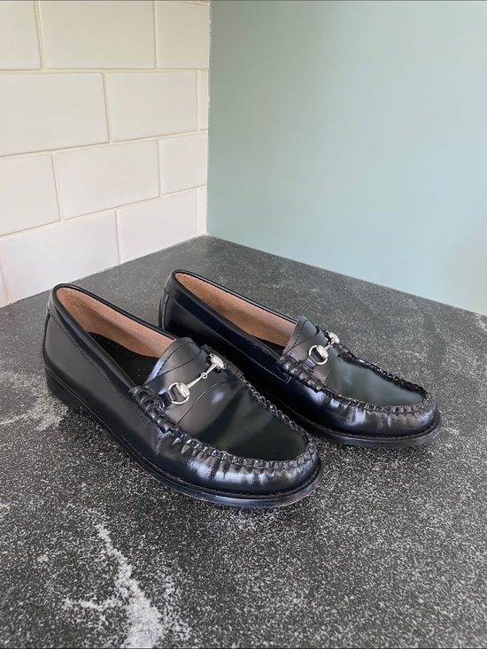 G.H. Bass & Co. Shoes - G.H. Bass Women’s Size 7 Black Leather Lianna Loafers Silver Horsebit 90s